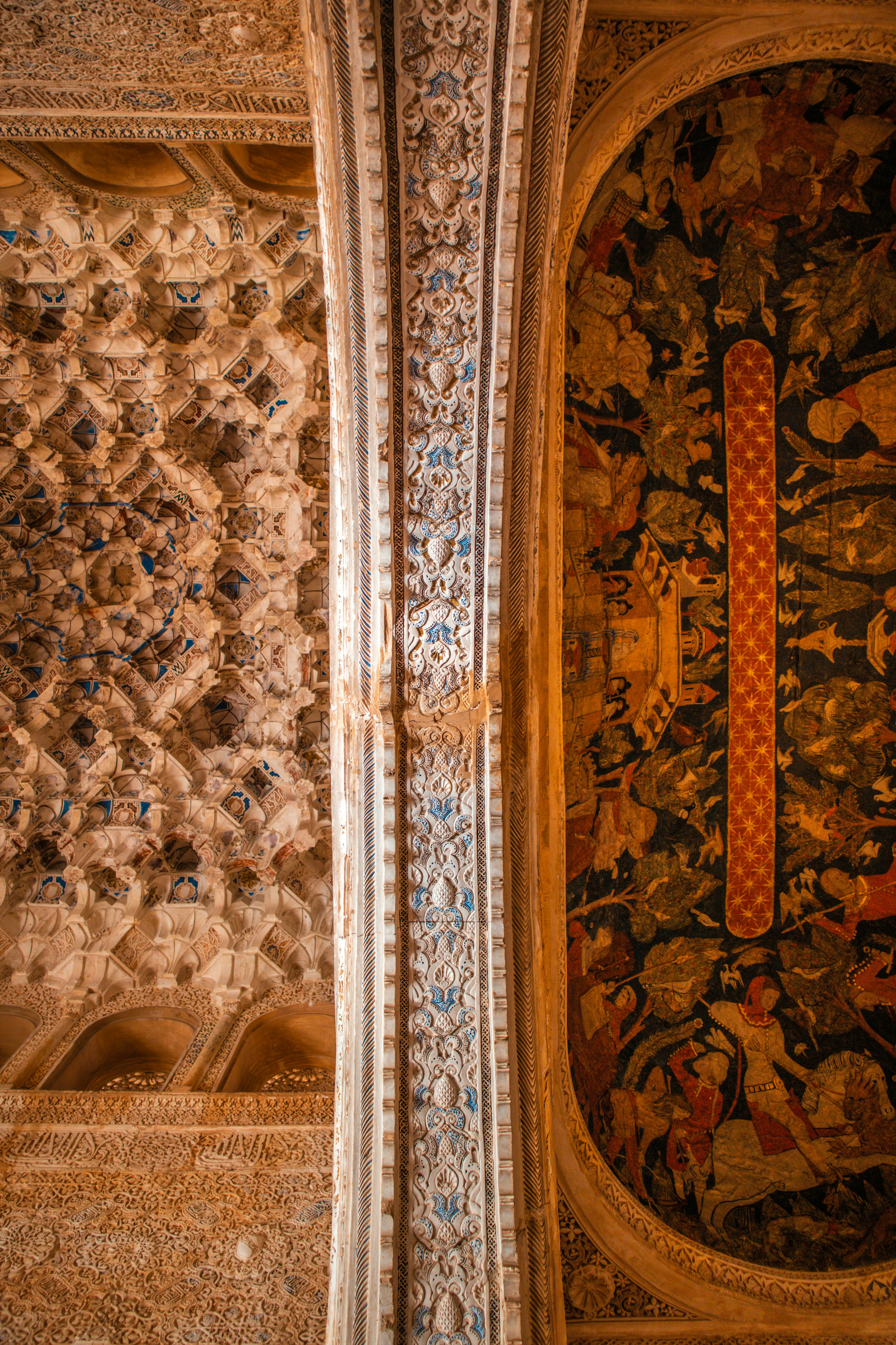 brown and beige floral area rug